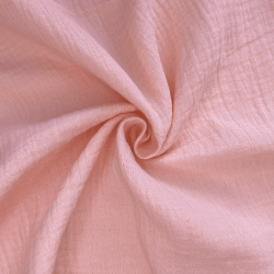 Ткань Муслин Жатый, цвет Нежно-Розовый (на отрез)  в Ноябрьске