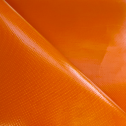 Тентовый материал ПВХ 450 гр/м2, Оранжевый (Ширина 160см), на отрез  в Ноябрьске, 450 г/м2, 699 руб