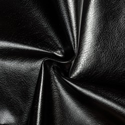 Ткань Дерматин (Кожзам) для мебели, цвет Черный (на отрез)  в Ноябрьске