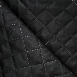 Стеганая подкладочная ткань с синтепоном (100гр/м2), цвет Черный (на отрез)  в Ноябрьске