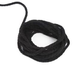 Шнур для одежды тип 2, цвет Чёрный (плетено-вязаный/полиэфир)  в Ноябрьске